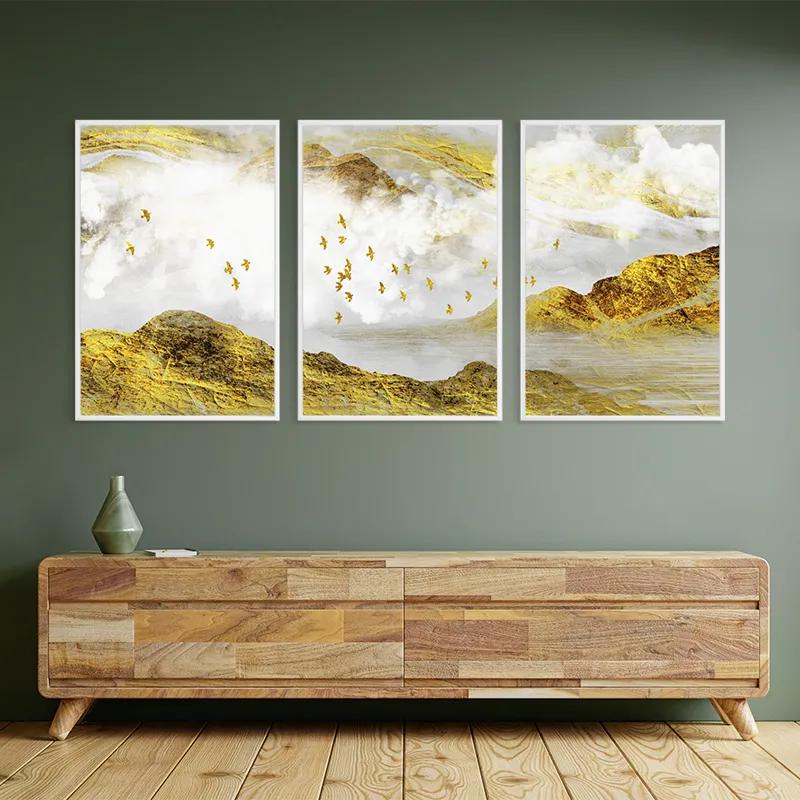 Obraz Multicanvas Gold Mountain Set mockup 2