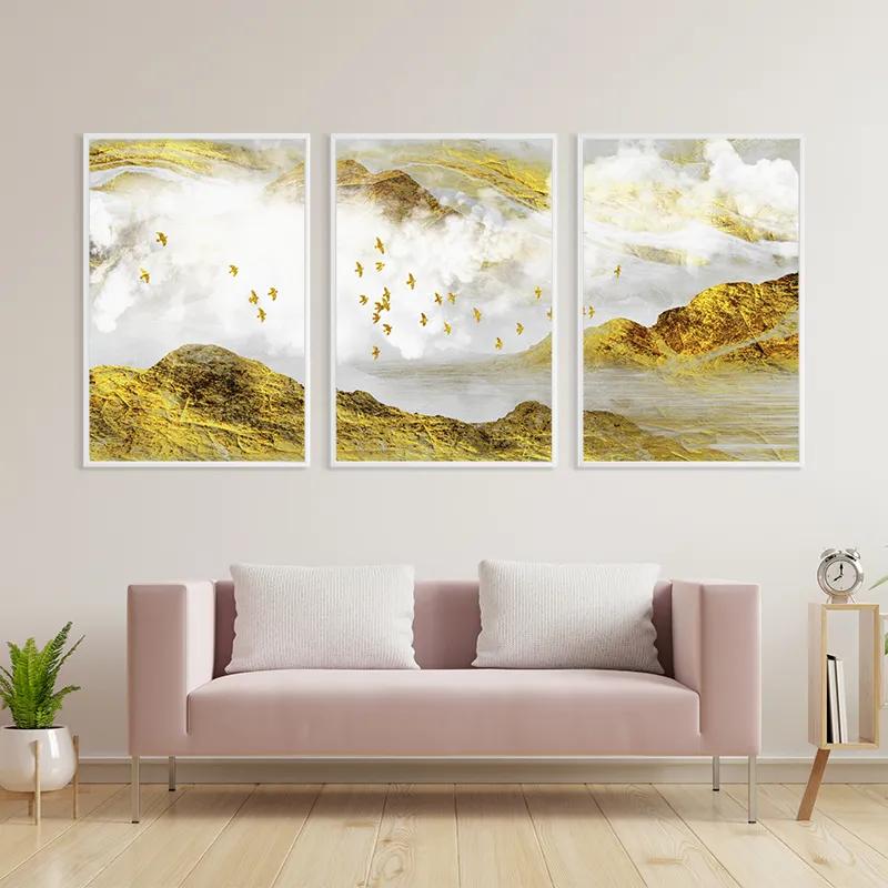 Obraz Multicanvas Gold Mountain Set mockup 3