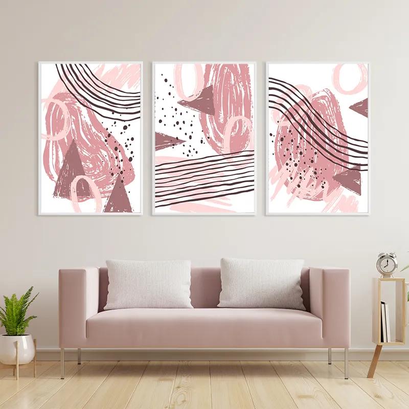 Obraz Multicanvas Pink Set mockup 3