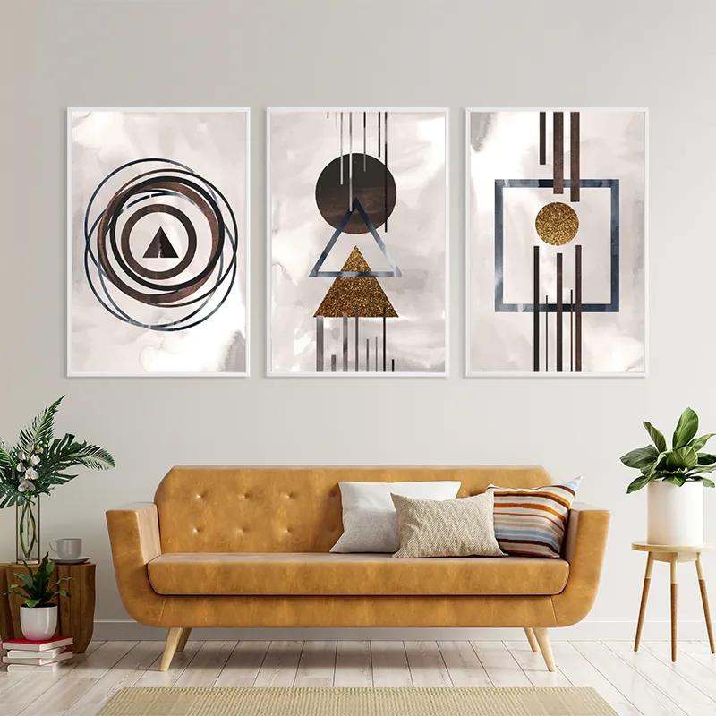 Obraz Multicanvas Greybstract Set mockup 4