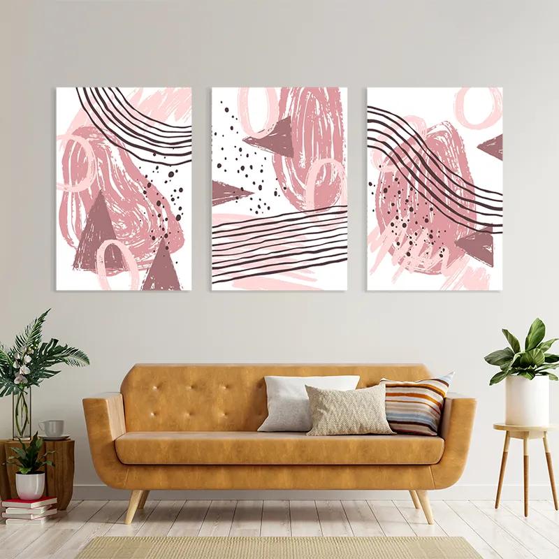 Obraz Multicanvas Pink Set mockup 4