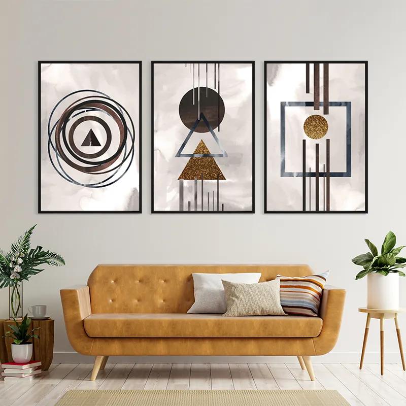 Obraz Multicanvas Greybstract Set mockup 4