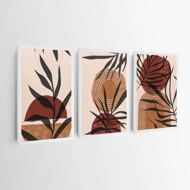 Obraz Multicanvas Grey Leaf Orange mockup 0