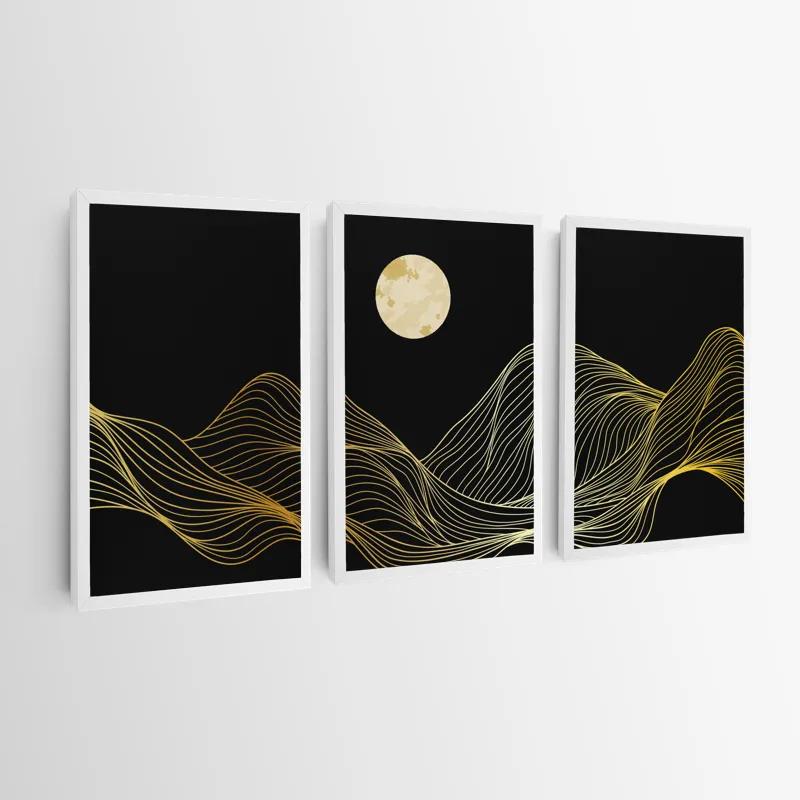 Obraz Multicanvas Moon Gold Waves mockup 0