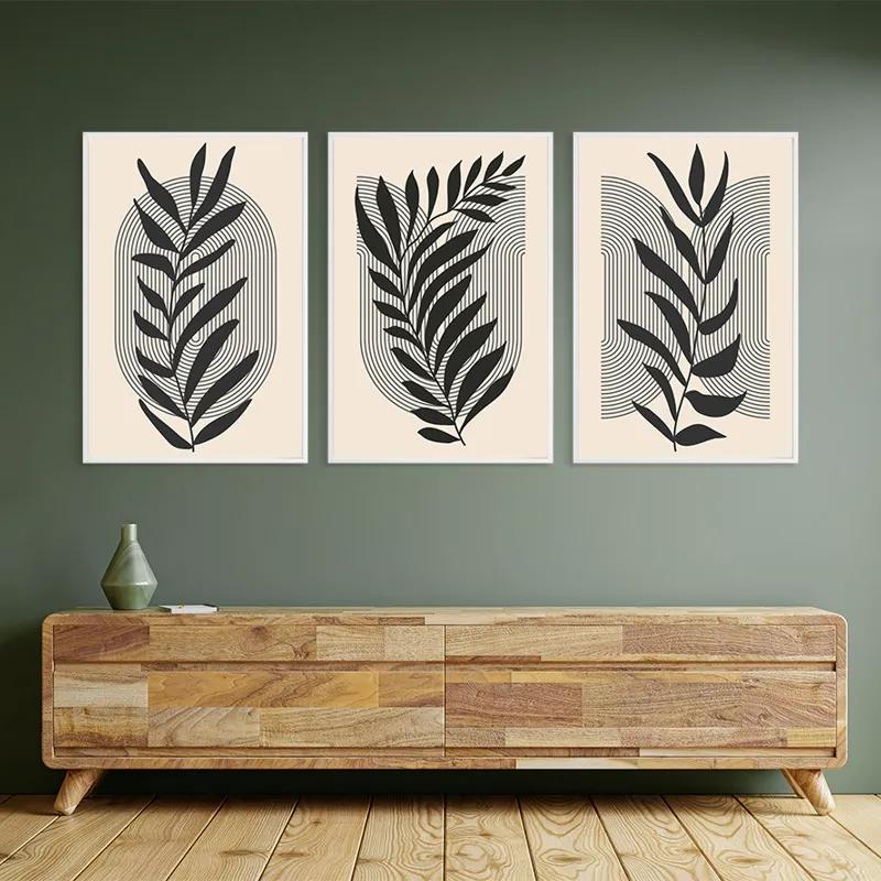 Obraz Multicanvas Dark Grey Leaf mockup 2