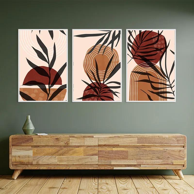 Obraz Multicanvas Grey Leaf Orange mockup 2