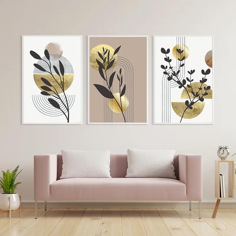 Obraz Multicanvas Goldrown Leaf mockup 3