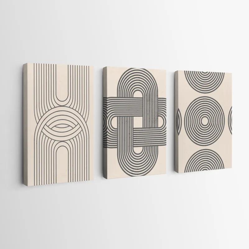 Obraz Multicanvas Geometric Cream Design mockup 0