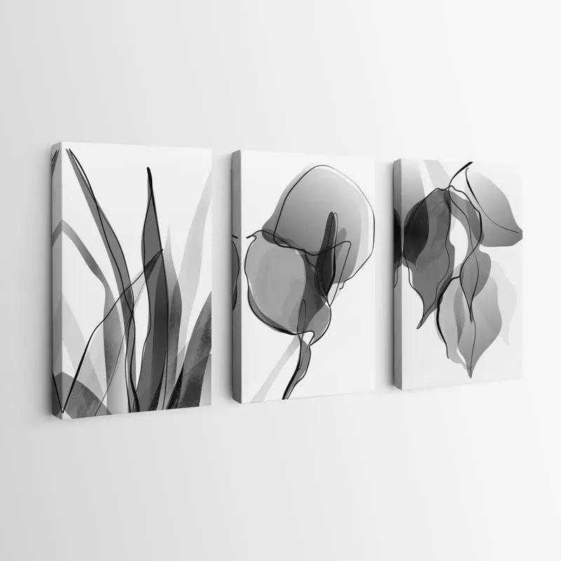 Obraz Multicanvas Grey Leaf Set mockup 0