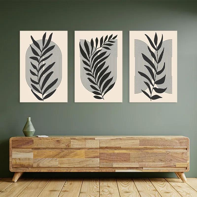 Obraz Multicanvas Dark Grey Leaf mockup 2