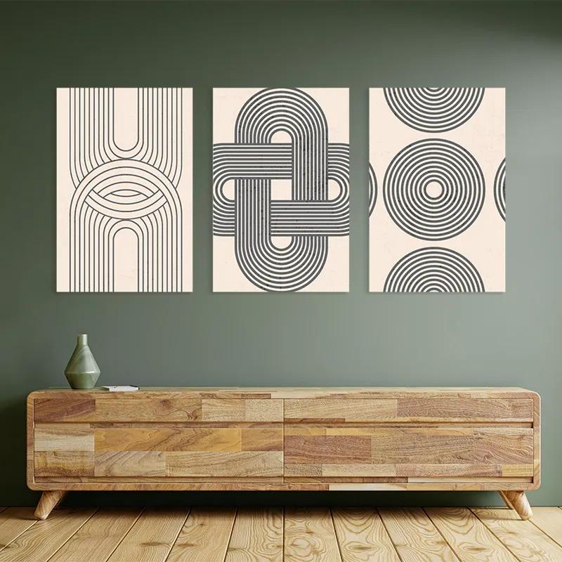 Obraz Multicanvas Geometric Cream Design mockup 2