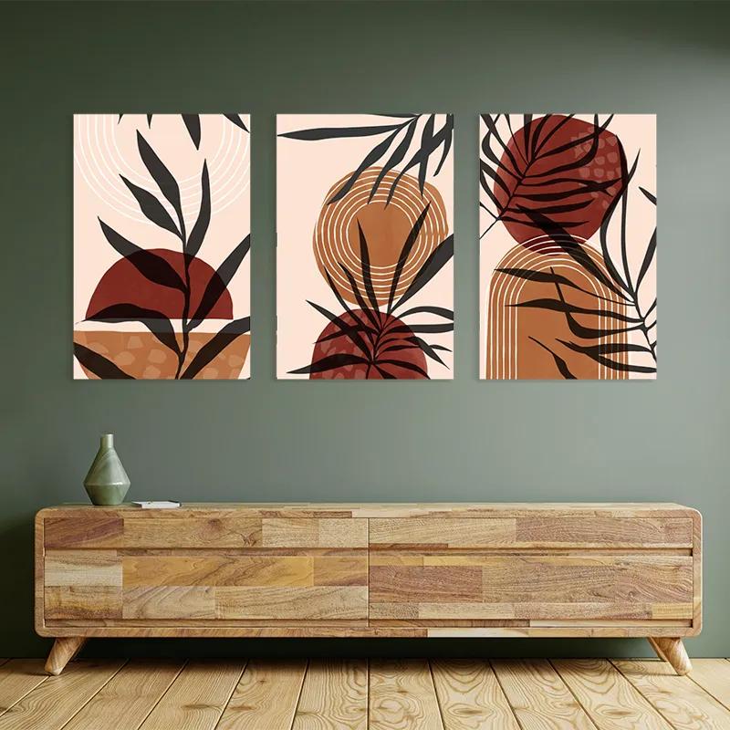 Obraz Multicanvas Grey Leaf Orange mockup 2