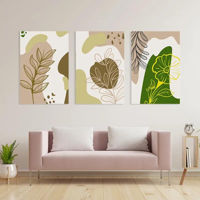Obraz Multicanvas Brown Cream Leaf mockup 3