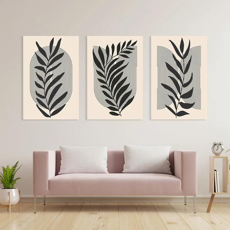 Obraz Multicanvas Dark Grey Leaf mockup 3