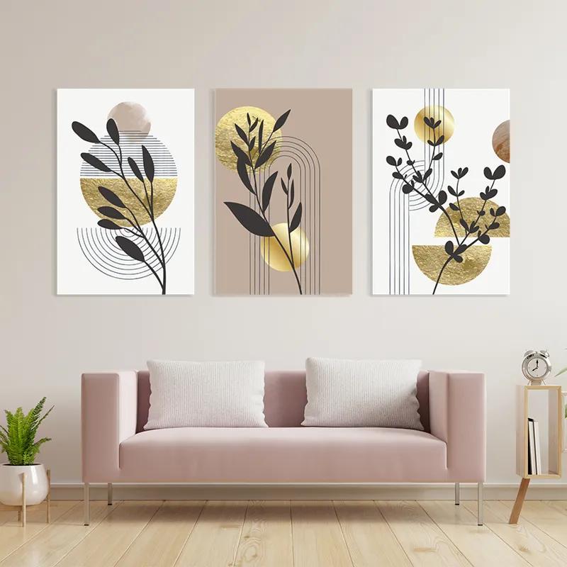 Obraz Multicanvas Goldrown Leaf mockup 3