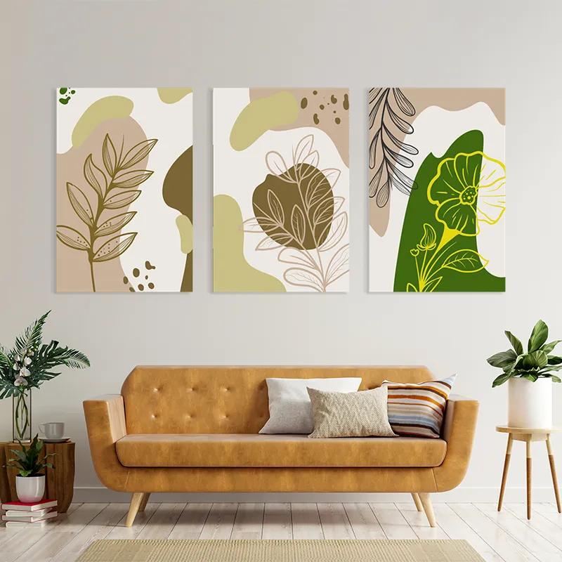 Obraz Multicanvas Brown Cream Leaf mockup 4