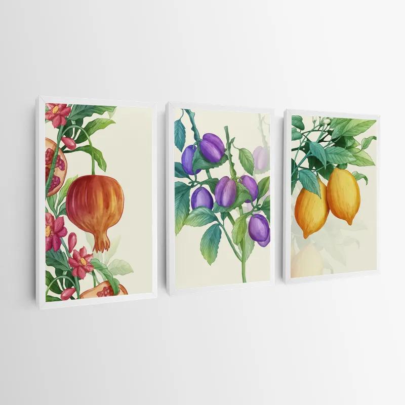 Obraz Multicanvas Watercolor Fruit Set mockup 0