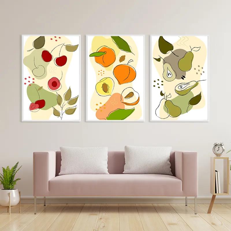 Obraz Multicanvas Minimalist Fruits mockup 3