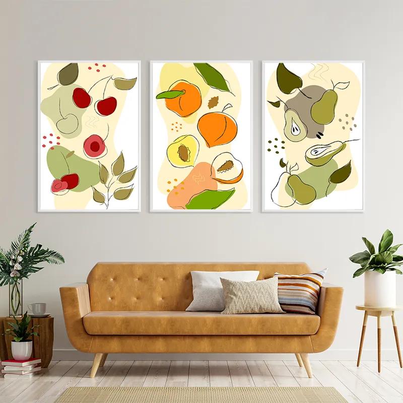 Obraz Multicanvas Minimalist Fruits mockup 4