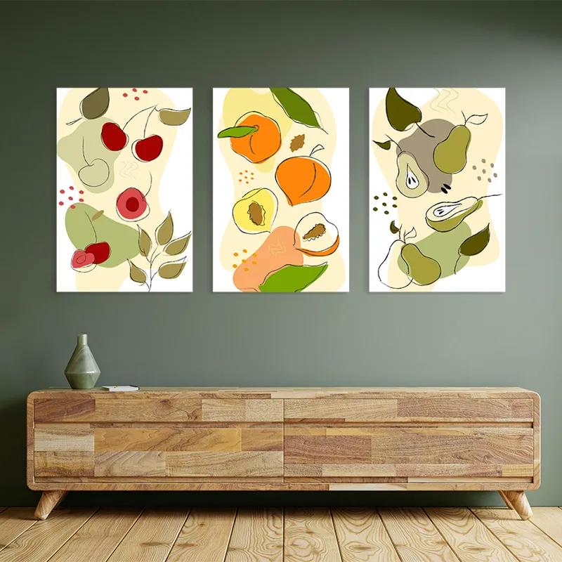 Obraz Multicanvas Minimalist Fruits mockup 2