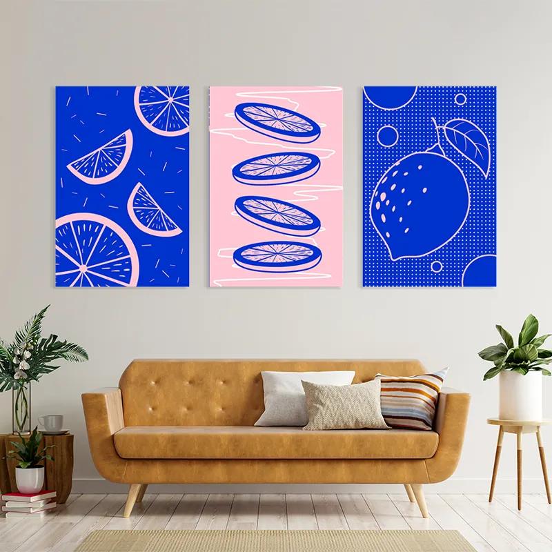 Obraz Multicanvas Lemon Set mockup 4