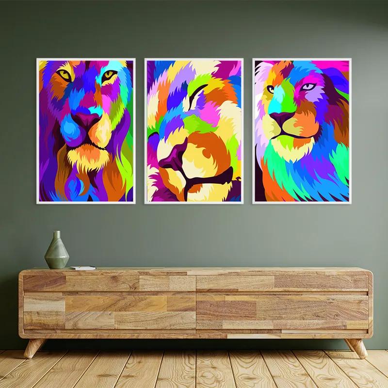 Obraz Multicanvas Lion Set mockup 2