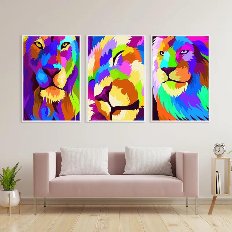 Obraz Multicanvas Lion Set mockup 3