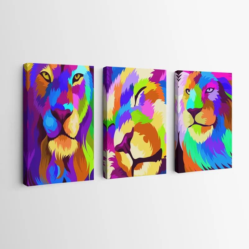Obraz Multicanvas Lion Set mockup 0