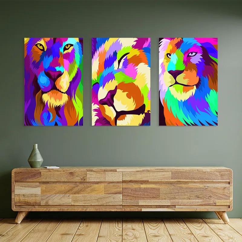 Obraz Multicanvas Lion Set mockup 2