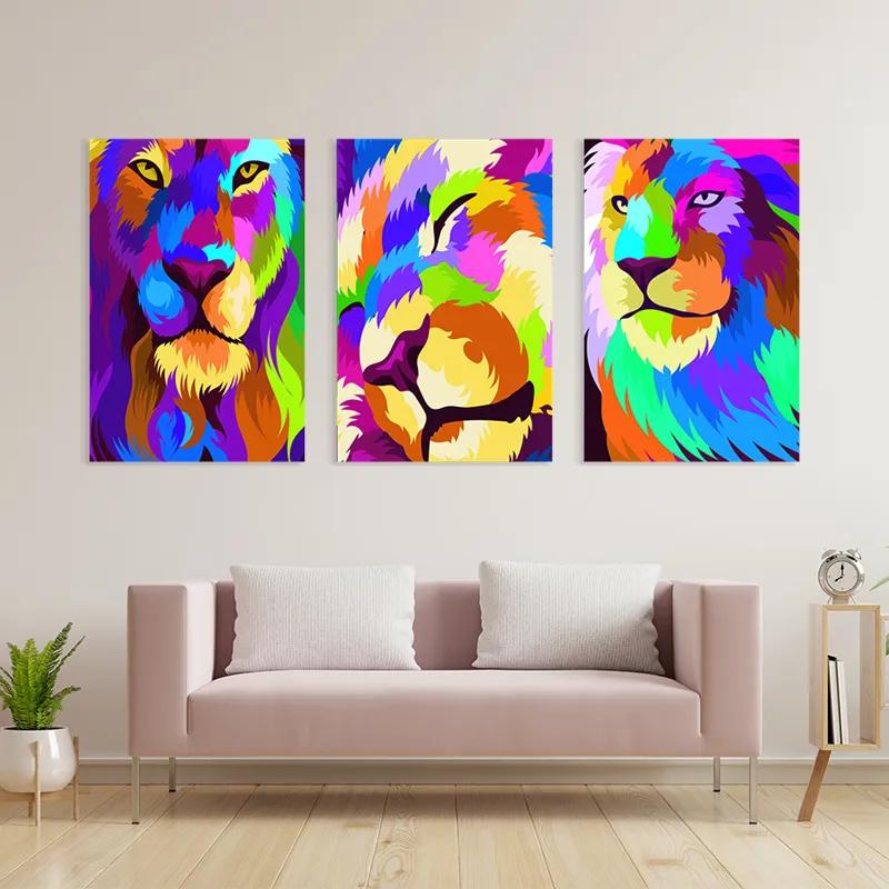 Obraz Multicanvas Lion Set mockup 3