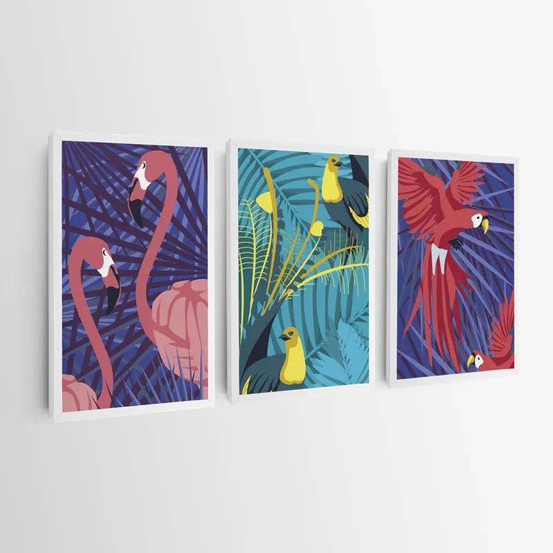 Obraz Multicanvas Exoticirds Set mockup 0