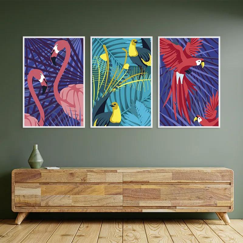 Obraz Multicanvas Exoticirds Set mockup 2