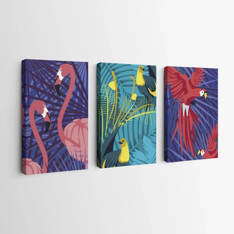 Obraz Multicanvas Exoticirds Set mockup 0