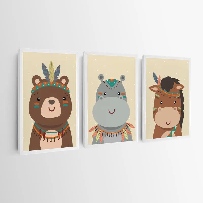 Obraz Multicanvas Indiannimals Set mockup 0