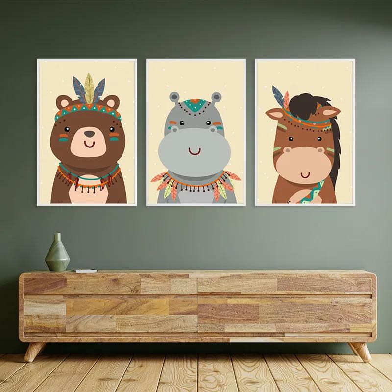 Obraz Multicanvas Indiannimals Set mockup 2