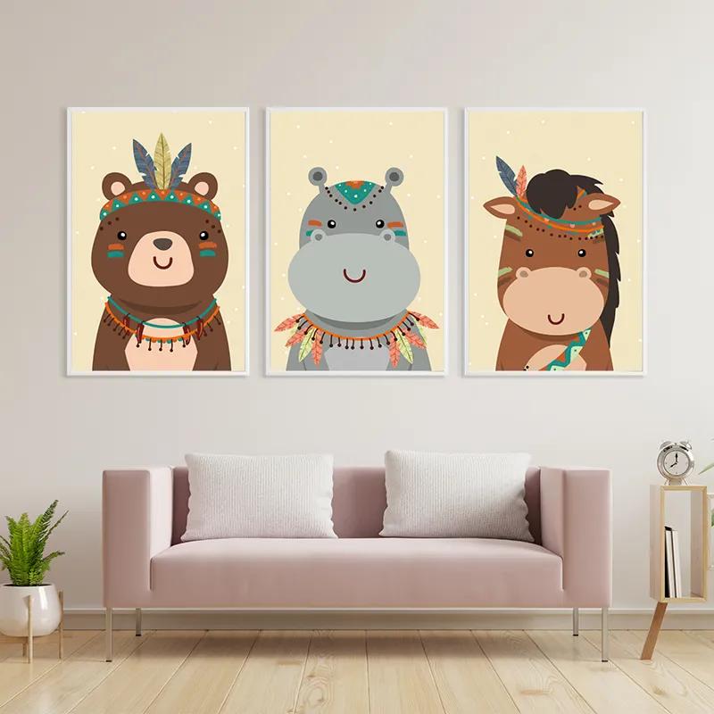 Obraz Multicanvas Indiannimals Set mockup 3