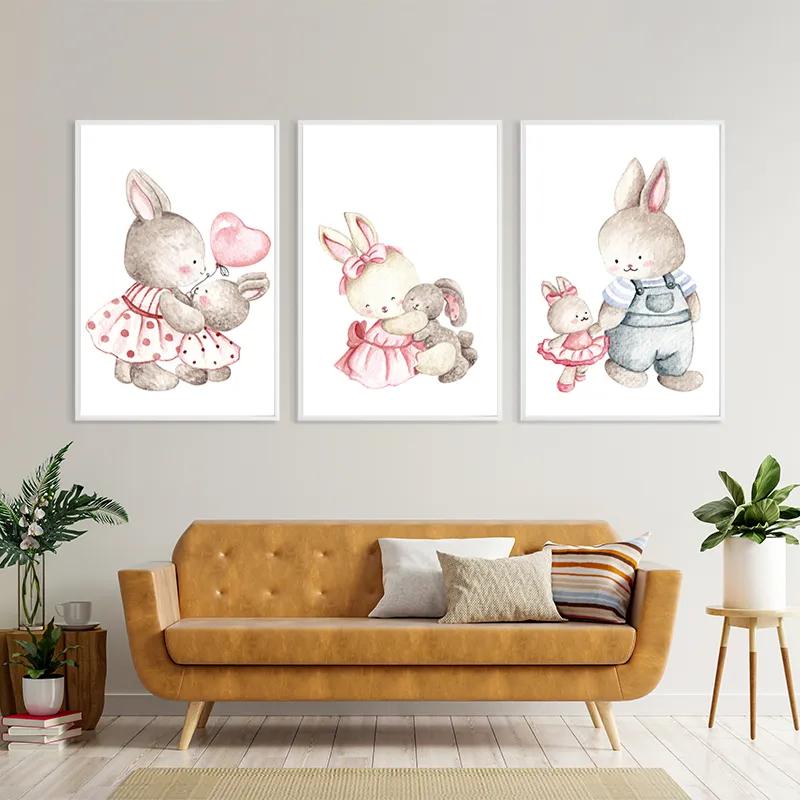 Obraz Multicanvas Bunny Family mockup 4
