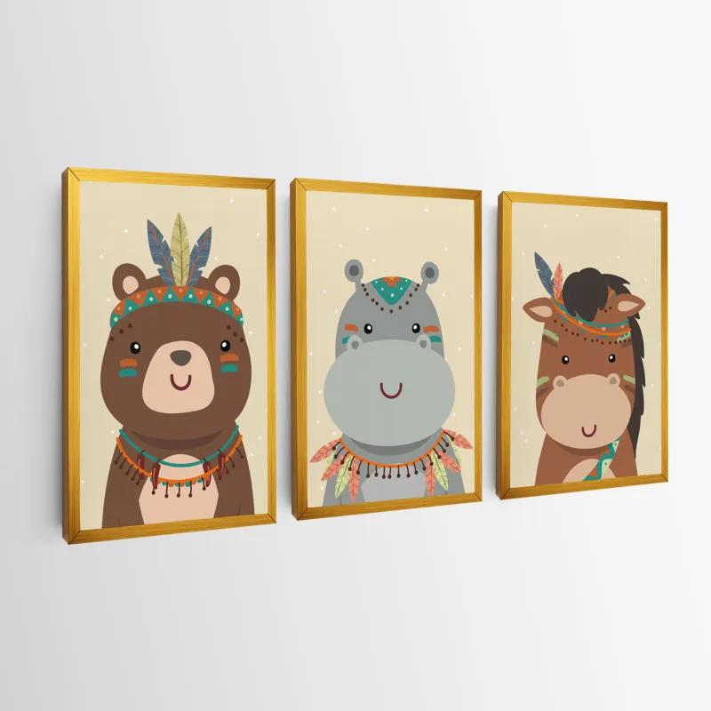 Obraz Multicanvas Indiannimals Set mockup 0