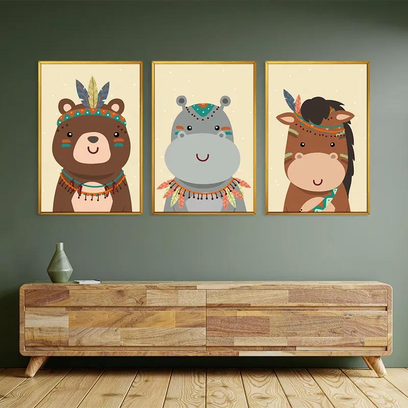 Obraz Multicanvas Indiannimals Set mockup 2