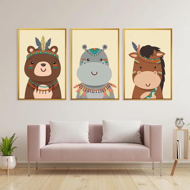 Obraz Multicanvas Indiannimals Set mockup 3