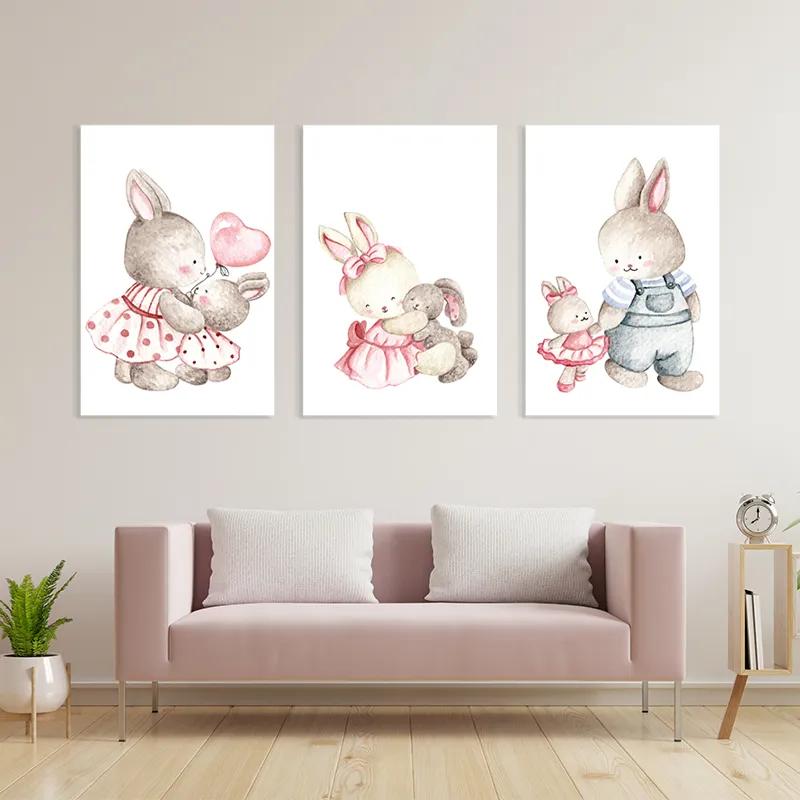 Obraz Multicanvas Bunny Family mockup 3