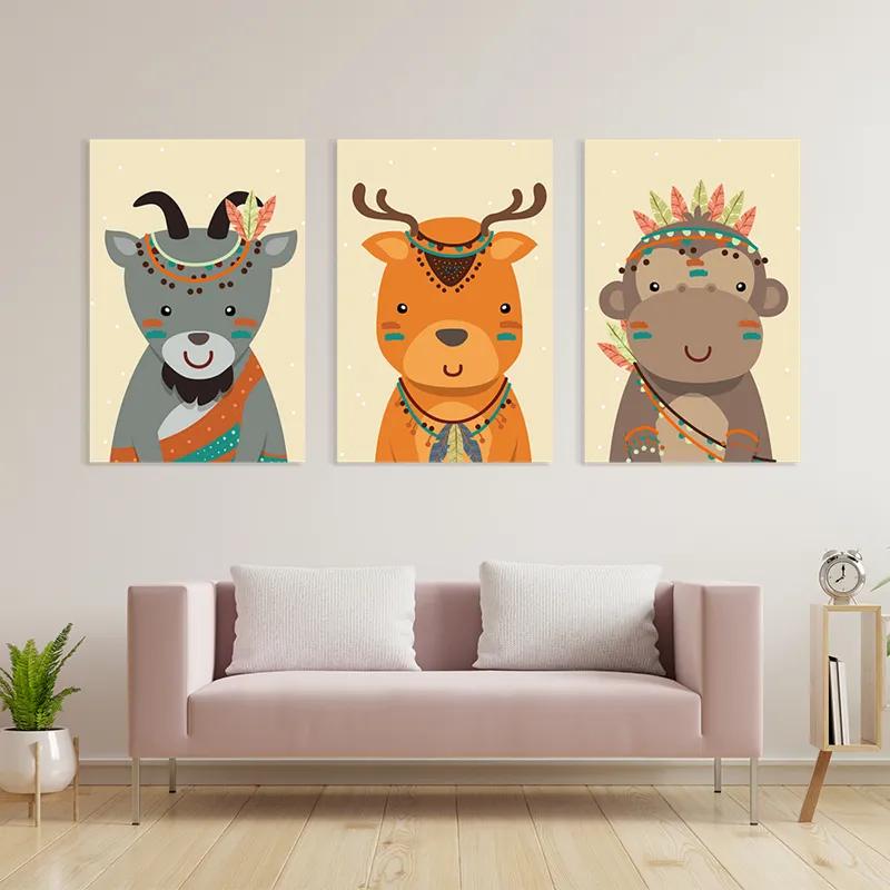 Obraz Multicanvas Indiannimals mockup 3