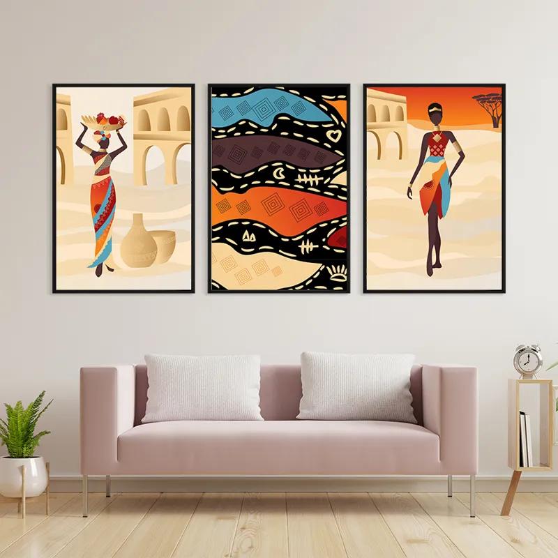 Obraz Multicanvas African Woman Set mockup 3