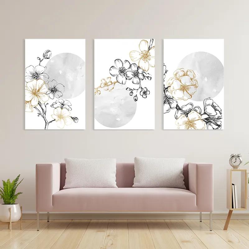 Obraz Multicanvas Grey Moon Nature Set mockup 3