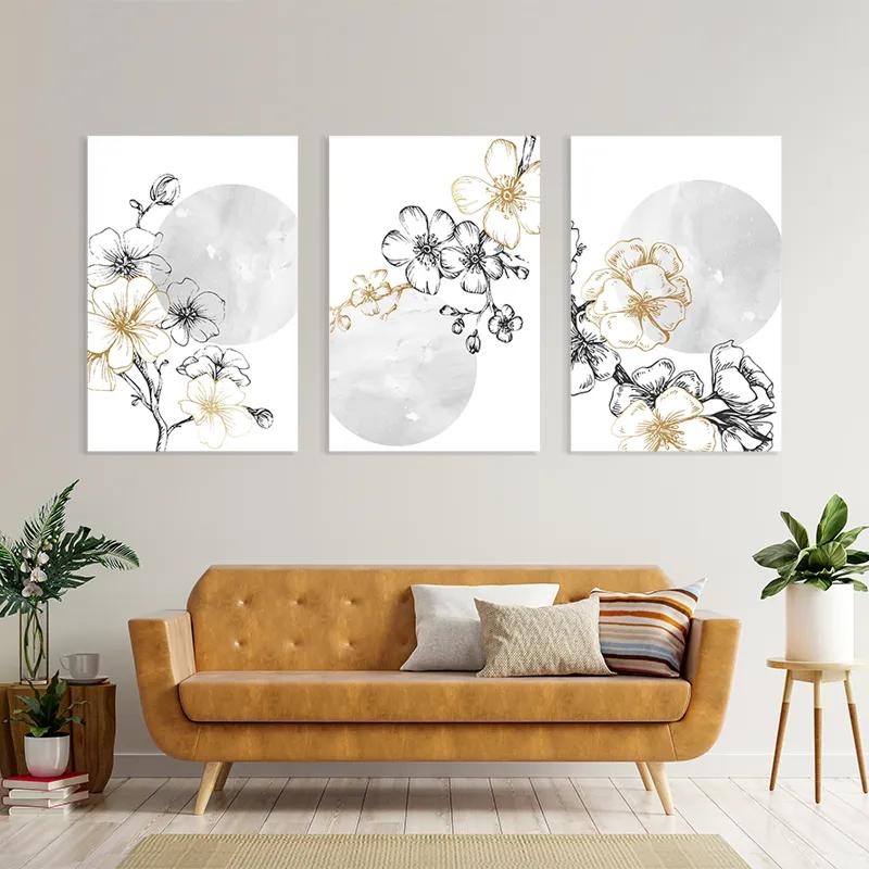 Obraz Multicanvas Grey Moon Nature Set mockup 4