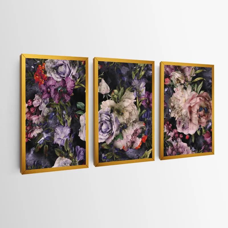 Obraz Multicanvas Abstract Purple Flowers mockup 0