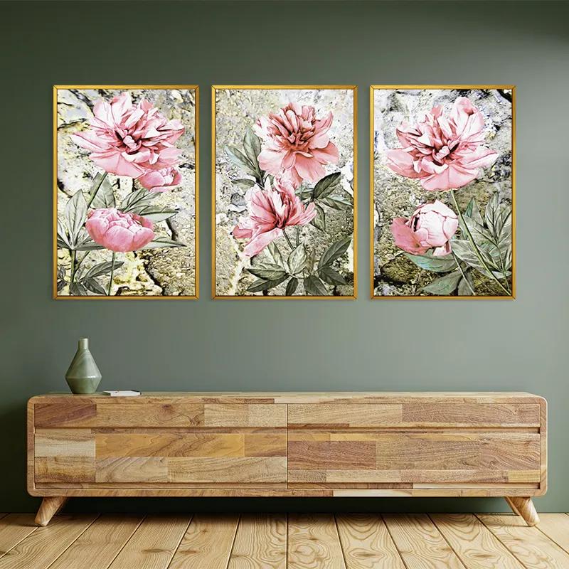 Obraz Multicanvas Bujori Roz mockup 2