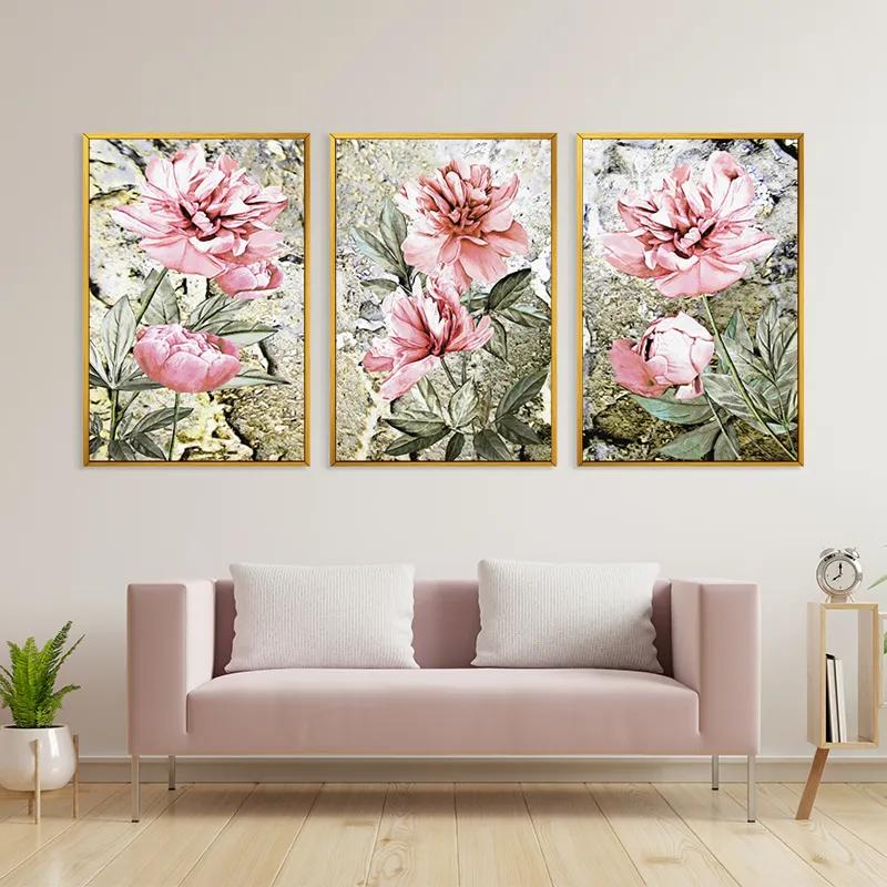 Obraz Multicanvas Bujori Roz mockup 3