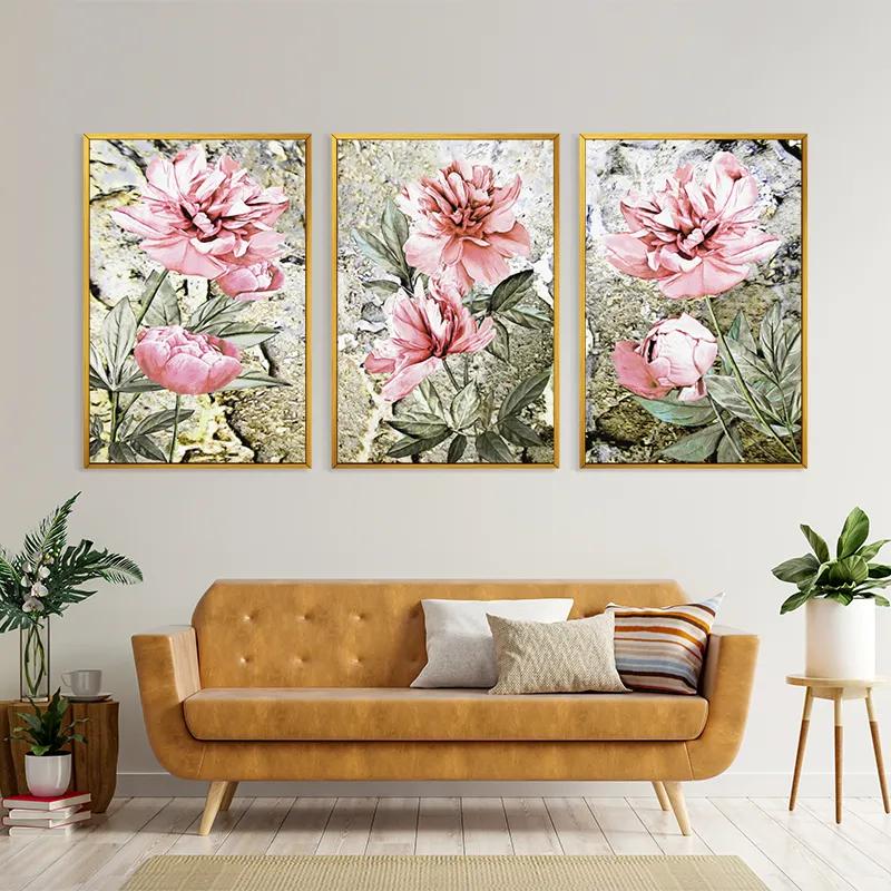 Obraz Multicanvas Bujori Roz mockup 4