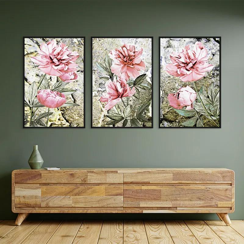 Obraz Multicanvas Bujori Roz mockup 2